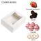 36 Pieces Cookie Treat Boxes 8 Inch White Bakery Boxes with Window for Cookie, Pastry, Dessert, Chocolate Covered Strawberry and Candy Gift Giving(8x6x2.5 In)